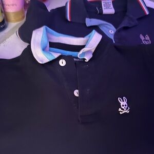 Psycho Bunny Kids Button Down Shirt - Black and Blue